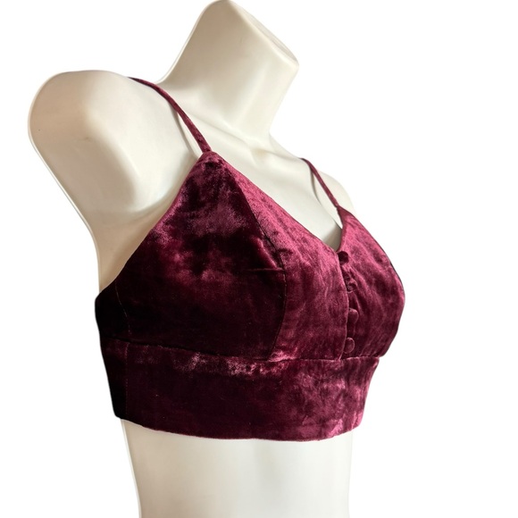 House Of Harlow 1960 by Revolve Wine Velvet Bralette Women's Size XS - Picture 4 of 11